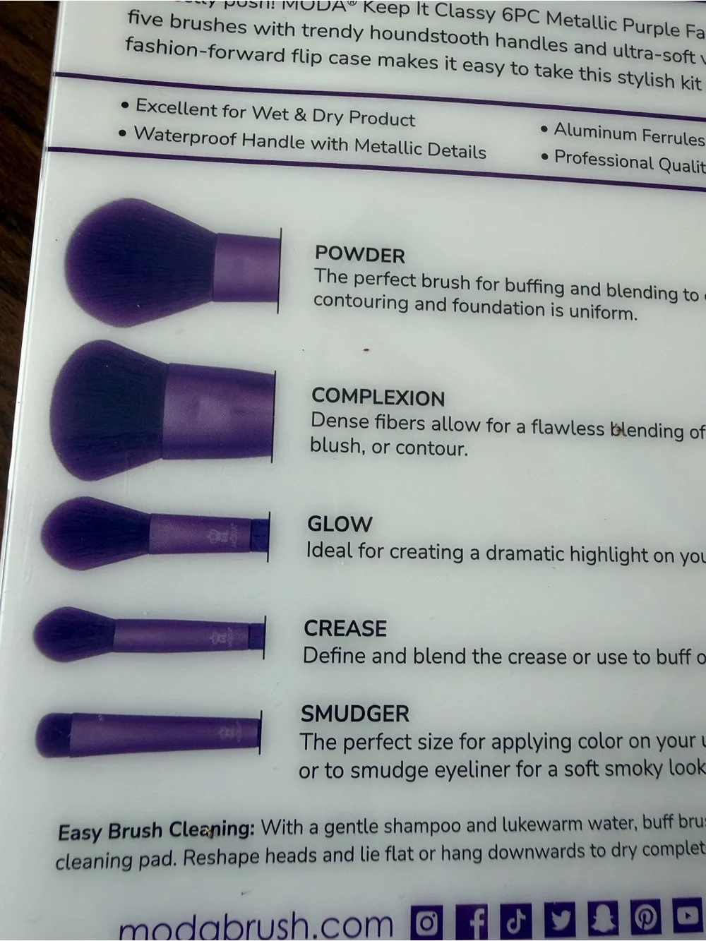 Shi by JOURNEYS Metallic Purple 5-Piece Makeup Brush Set